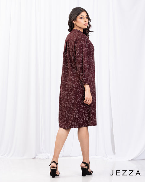Polka Dot Print Polyester Dress 66581
